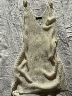 Cream Knit Tank Sweater - Unbranded